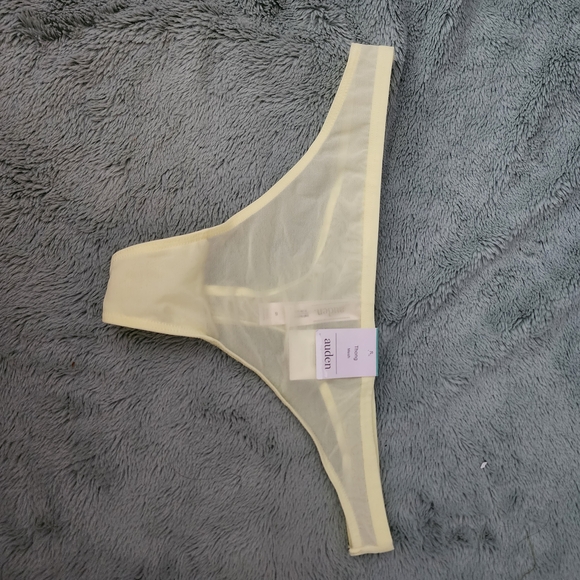 6 Auden Yellow Mesh Thong Panties Set - Picture 2 of 4